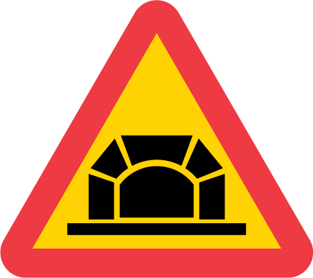 Varning för tunnel 