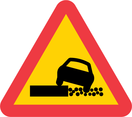 Varning för svag vägkant eller hög körbanekant 