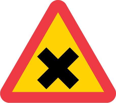 Varning för vägkorsning 